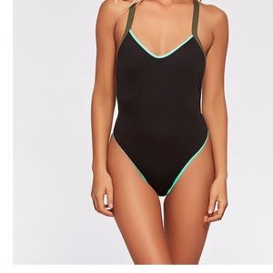 Lspace black one piece bathing suit